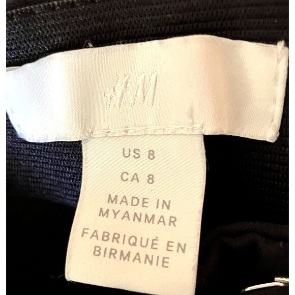 H&M Pants Stretch Flat Straight Skinny Ankle Black 8 Elastic Waist 27-31" - Picture 2 of 16